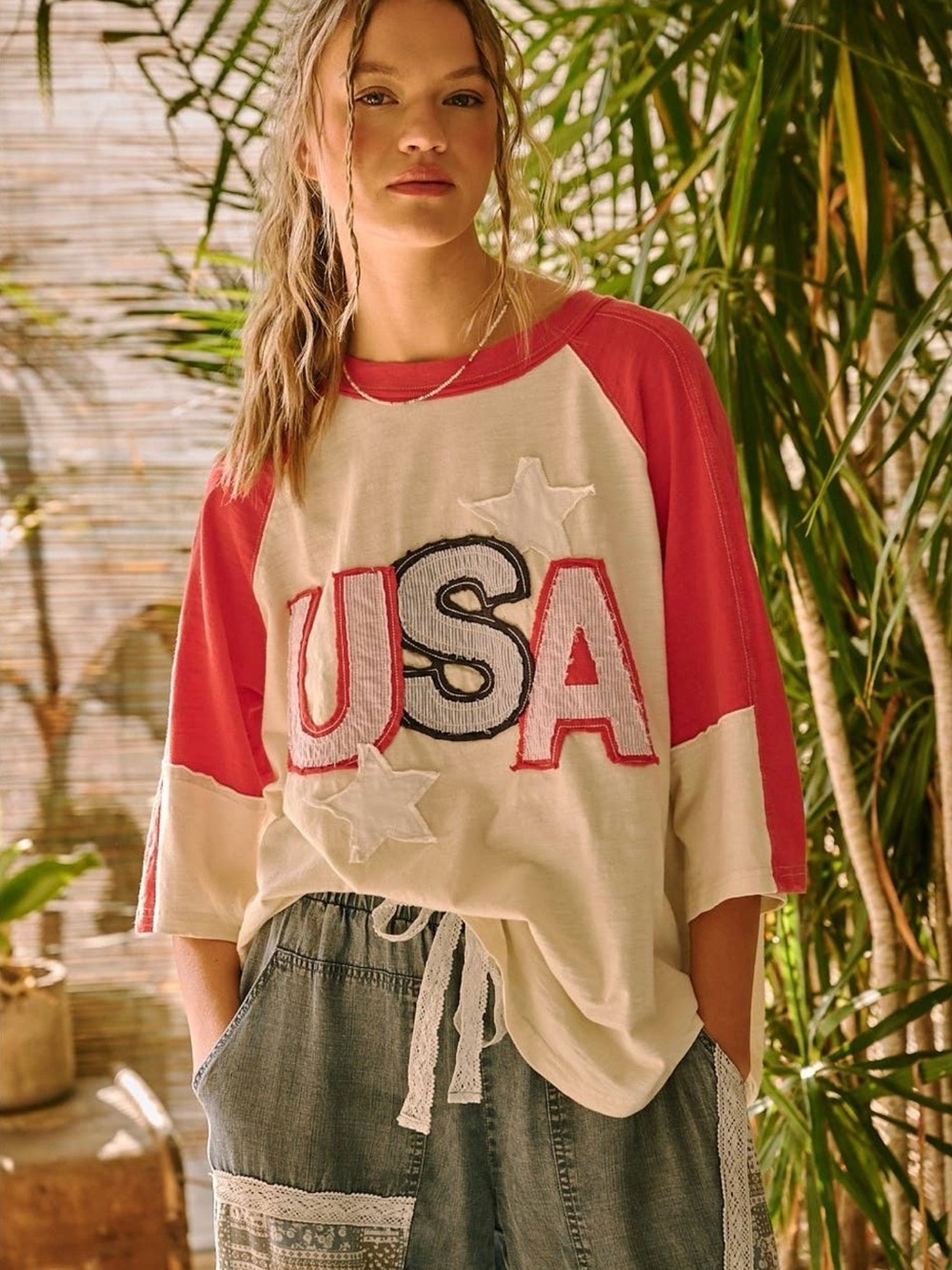 USA Star Patchwork Top